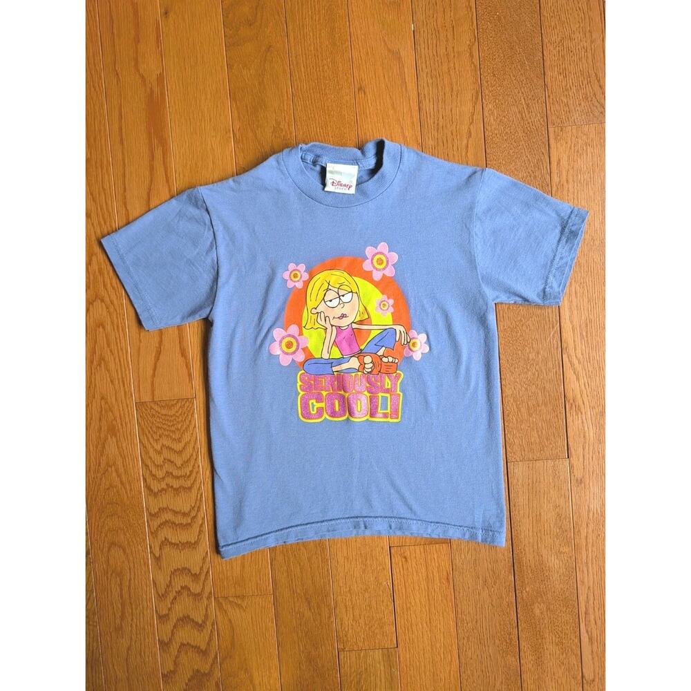 Vintage Disney Store Lizzie McGuire Cartoon Floral Tee Seriously Cool Youth XS